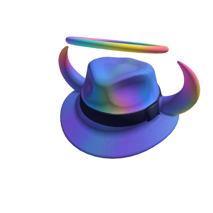 Rainbow Hat with Horns and Halo  Roblox item