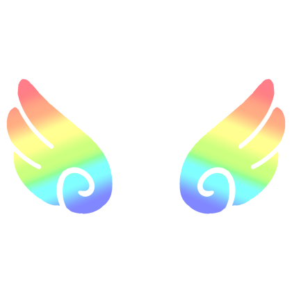 ♡ Cute Glowing Swirly Angel Wings in Rainbow