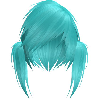 emo scene vkei teal moe pigtails