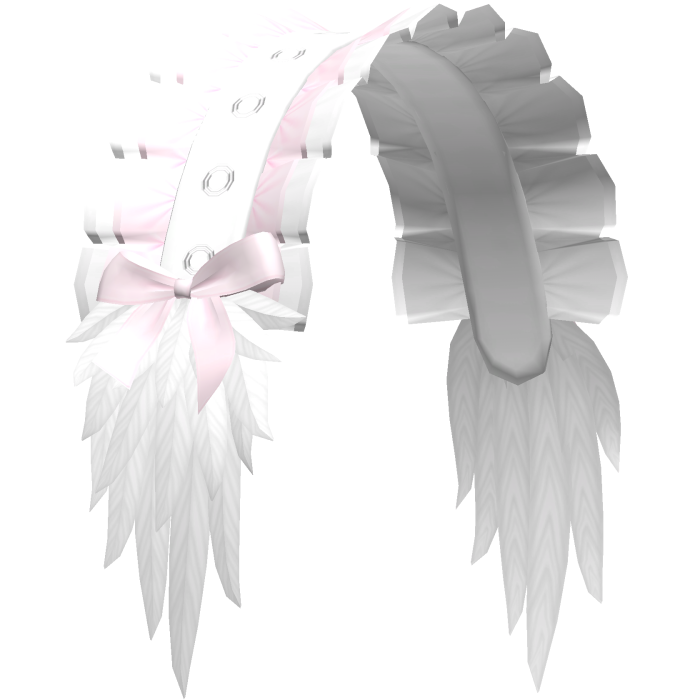 gothic angel wings ruffled headdress in pink&white