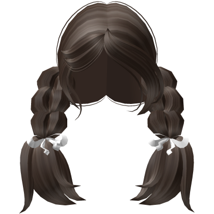 Brown Long Wavy Side Ponytail Hair w/ Side Bangs Roblox item