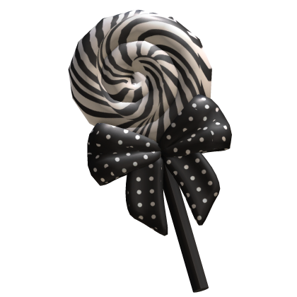 Gothic Black and White Lollipop with Bow