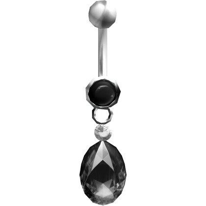 black gothic crystal teardrop belly piercing 3.0