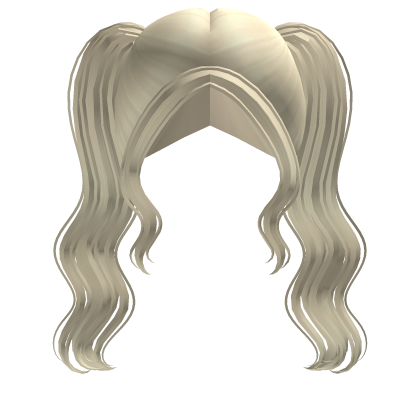 Light Blonde Pigtails Wavy Girl Hair  Roblox item