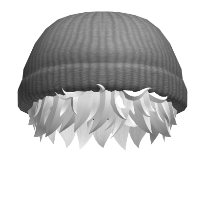 White Messy Boy Hair / Gray Beanie Roblox item
