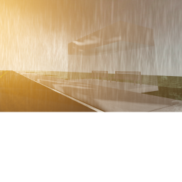Waiting for the bus in the rain