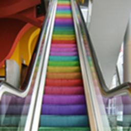 ride on the rainbow moving stairs