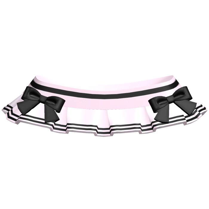Kawaii Anime School Skirt w Bows (Pink & Black)