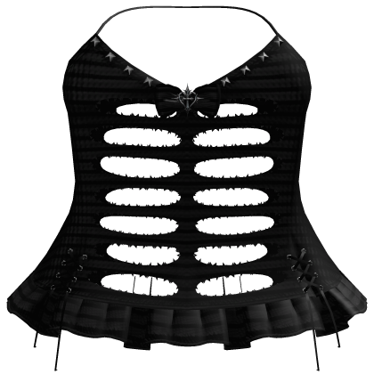 gothic ripped black striped emo dress 3.0