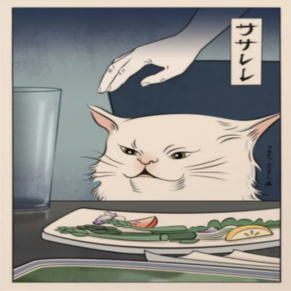 {[PAINTING]} Japanese Cat {[BEIGE FRAME]} Roblox decal