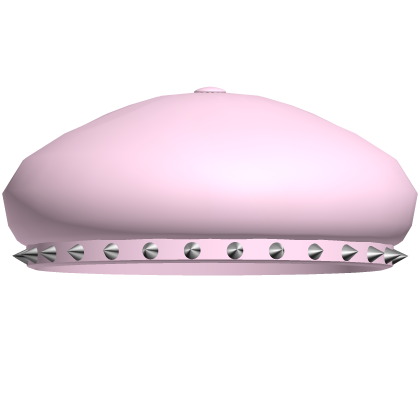 Pink emo beret w spikes