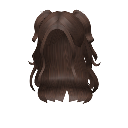 Fluttering Half Up Curly Hair - Brown Roblox item