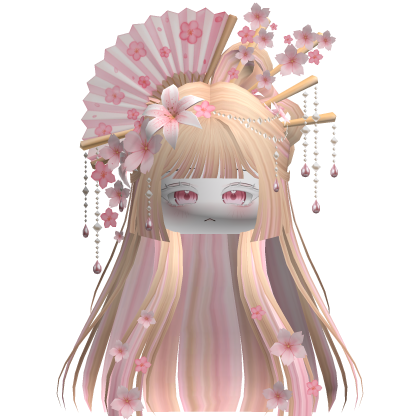 Mystical Hair w/ Sakura Headpiece (Blond&Pink) Roblox item