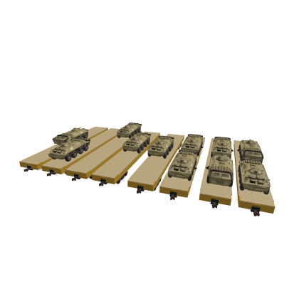 United Rail Flatcar With Military Tanks Pack