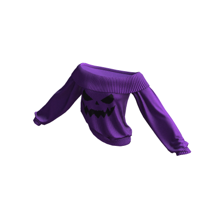 Purple Halloween Knitted Off Shoulder Sweater