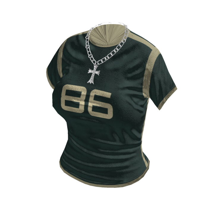 Green Jersey Shirt w/ Chain