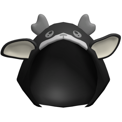 Black Kawaii Deer Plush Hood Roblox item