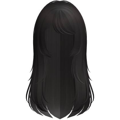 cute long layered wispy doll hair in dark brown Roblox item