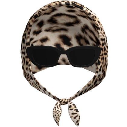 Gyaru Leopard Head Scarf w Glasses | Roblox Item - Rolimon's