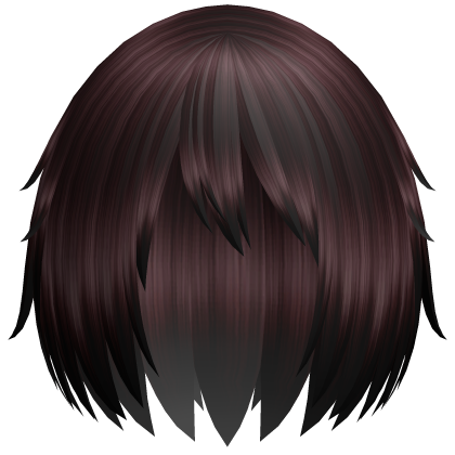 vkei shy emo messy anime hair in dark maroon Roblox item