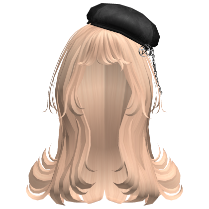 Long Layered Hair w/ Beret (Blonde) Roblox item