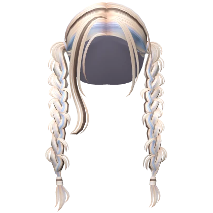 Country Girl Braids in Blonde Blue Streaks Roblox item thumbnail