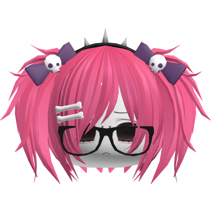 Emo Moe Vkei Pink Mini Pigtails /w Glasses