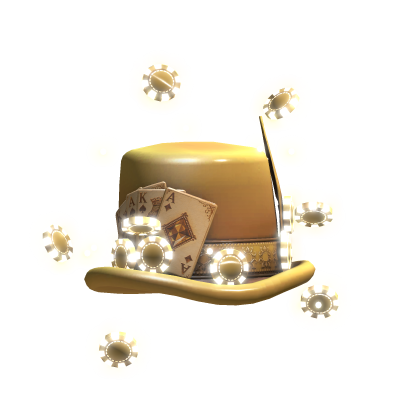 Gold Casino Hat With Aura 