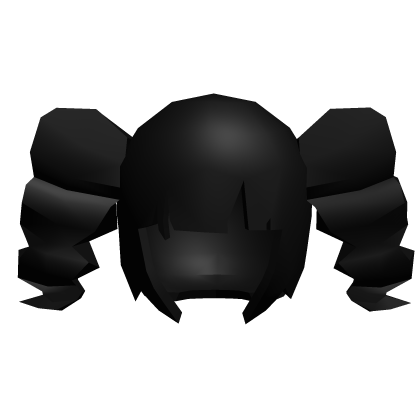  Low Poly curly princess hair (black) Roblox item