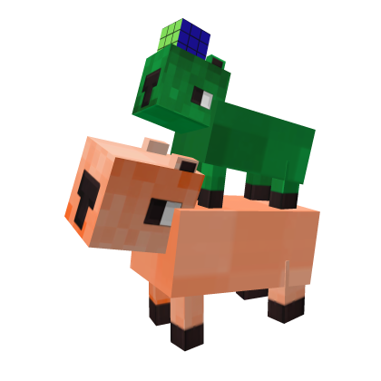 🎩 Green and Pink Rubik's Cube Capybara 🎩