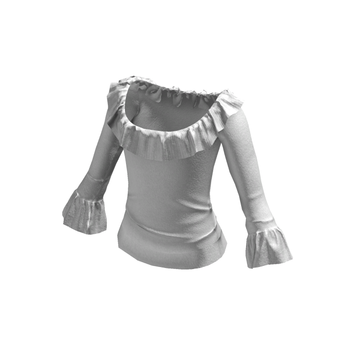 vintage off-shoulder ruffled blouse (white)
