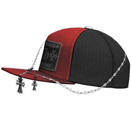 Red Designer Tilted Cap