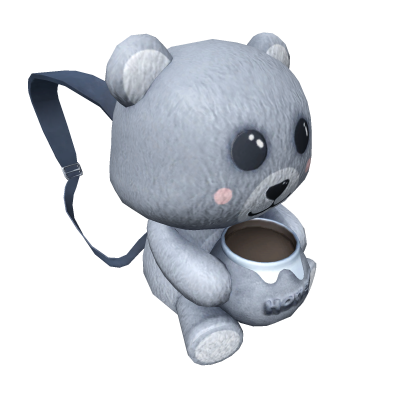 Cute Honey Bear Bagpack -Pearl Gray Roblox item