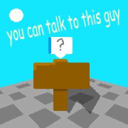 talk to a sign on a baseplate simulator