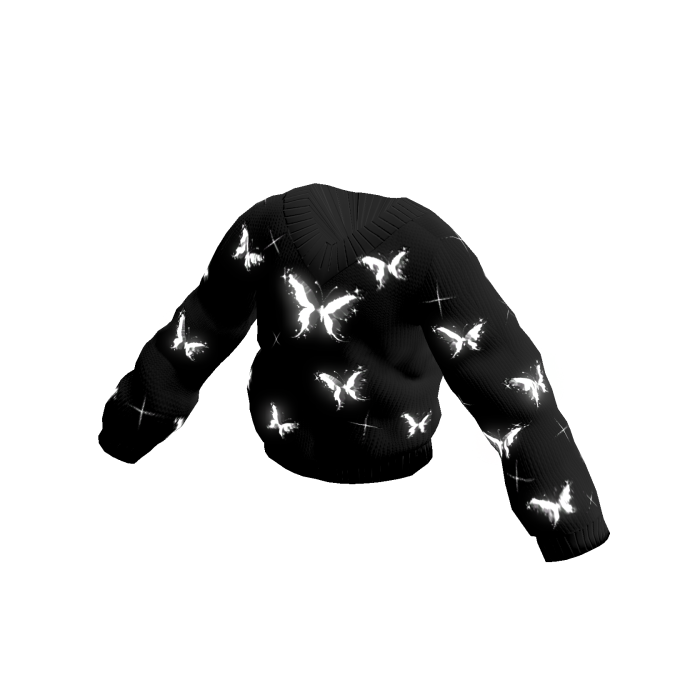 🔆 Glowing Black and White Butterfly Sweater 