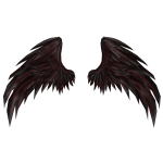 Black and Crimson Red Angel Wings