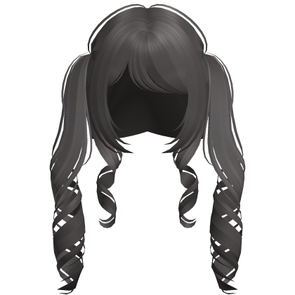 ♡ kawaii long curly pigtails in ash brown Roblox item