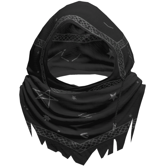 Black Sorcerer Distressed Rune Hood