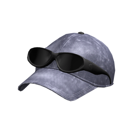Faded Cap with Sunglasses Blue