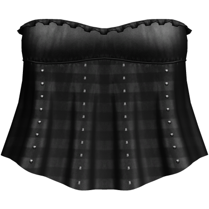 black niche alt cropped flowy studded top