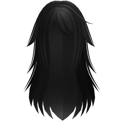 Cute Messy Long Emo Black Hair  Roblox item