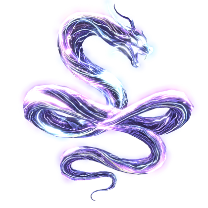 Glowing Galaxy Dragon (Emissive) - Purple