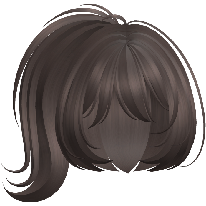 ♡ Brown Cute Messy Anime Bob Hair w Side Ponytail