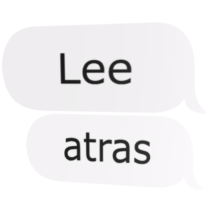 globo de texto lee atras