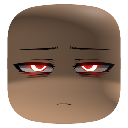 Shadowed Tired Face With Red Glowing Eyes - Light