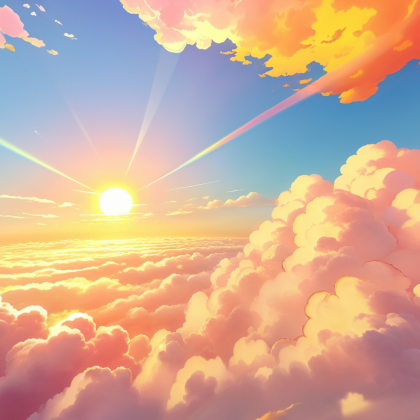 Rainbow Pastel Clouds Sunrise Sky preview 1