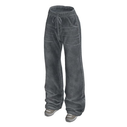 Drawstring Baggy Jeans w/ Sneakers (Light Blue)