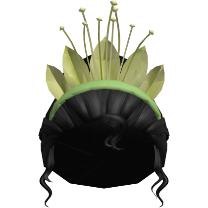 🐸 Tiana's Frog Princess Curly Black Hair Bun