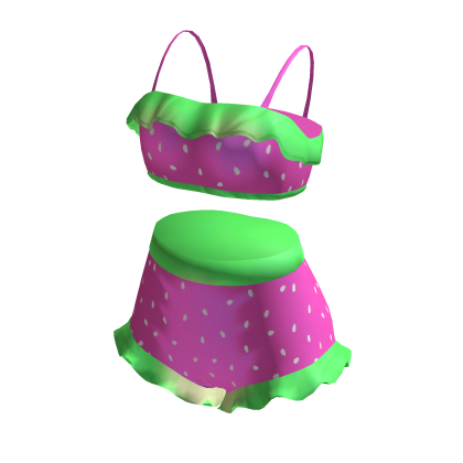 Charming 1950s Pink Strawberry Swimsuit