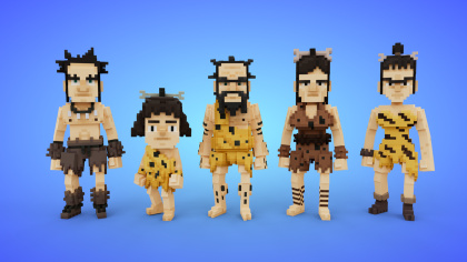 Voxel Neanderthal Characters Pack preview 2